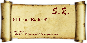 Siller Rudolf névjegykártya